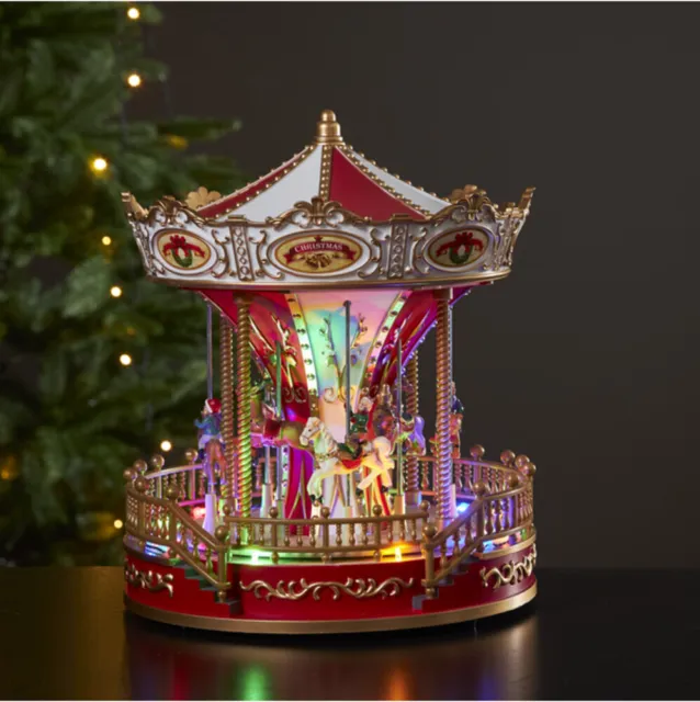 STAR Largeville LED Weihnachts Fiberoptik Deko Karussel mit bunten LEDs + Musik 2