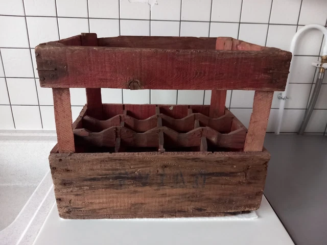 ANCIEN CASIER A BOUTEILLES EVIAN En BOIS / VINTAGE BISTROT