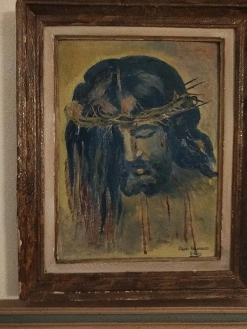 Volto di Cristo, da Velasquez, olio su tavola