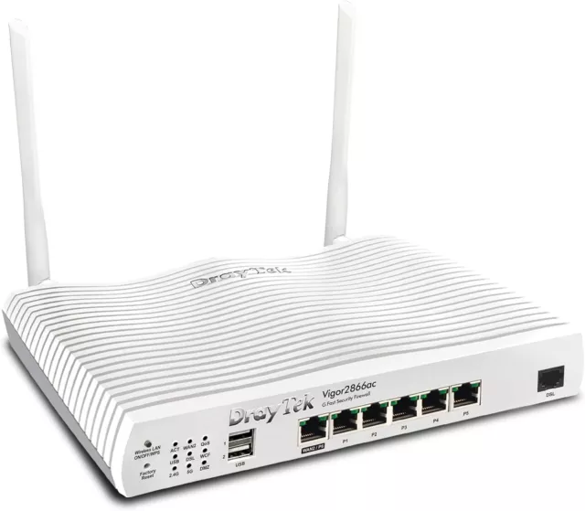 DrayTek Vigor 2866AC Multi Wan VDSL/ADSL VPN Router. Suitable for Super Fast FTT 2