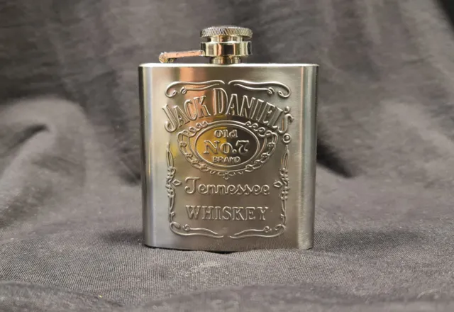 Jack Daniels 2018 Stainless Steel 3oz Hip Flask Whiskey Collectible Old No 7 VGC