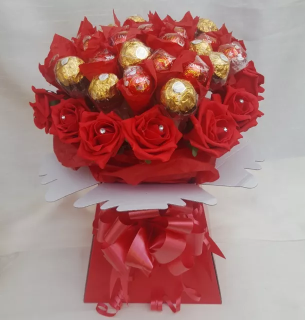 XXLarge Luxury Lindt Lindor & Ferrero Rocher Chocolate Bouquet-Sweet Gift hamper