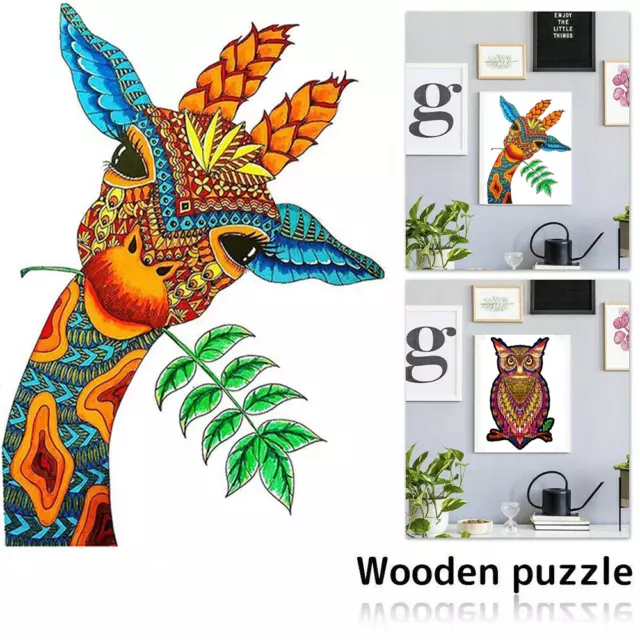 Wooden Jigsaw Puzzles Unique Animal Shape Adult Kids Toy Easter Gift A3/A4/A5