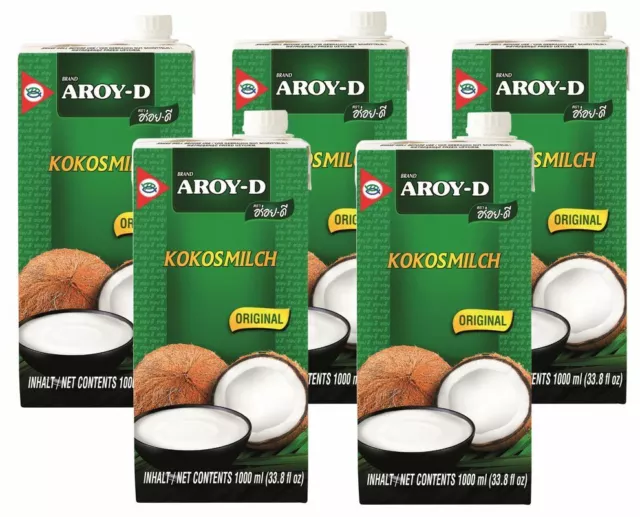 [5 x 1000 ml] AROY-D latte di cocco latte di cocco latte di cocco latte di cocco