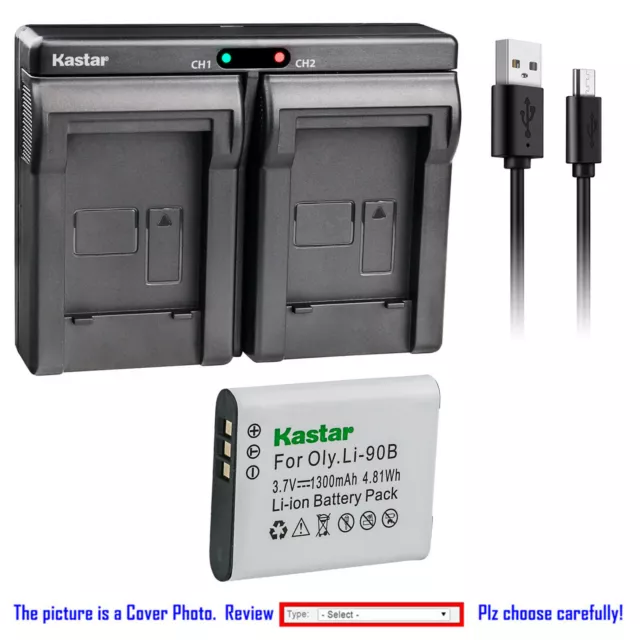 Kastar Battery Dual Charger for Ricoh DB-110 DB110 & Ricoh WG-6 Digital Camera