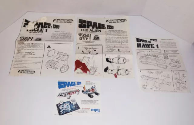 SPACE 1999 MPC Model Eagle 1, Hawk 1, The Alien INSTRUCTIONS ONLY, SEE*