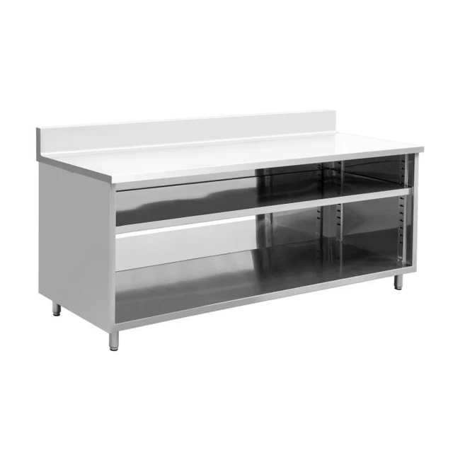 Kratos 32L-055 16-Gauge Enclosed Worktable, 96"Wx96"D, 6" Backsplash