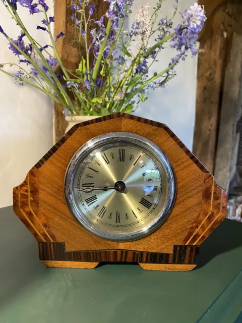 antique Art Deco wooden mantle clock