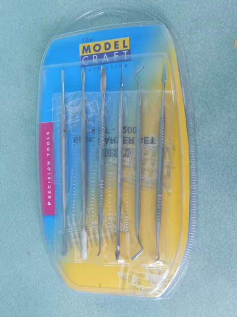 Brand New In Packet - Six Stainless Steel Modelcraft Double Ended Carving Tools