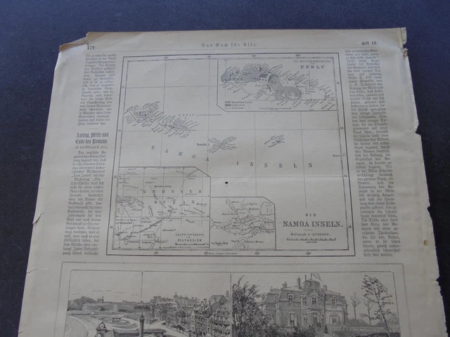 1889 Zeitungsdruck 472 / Samoa Inseln Kolonien / Biarritz 2
