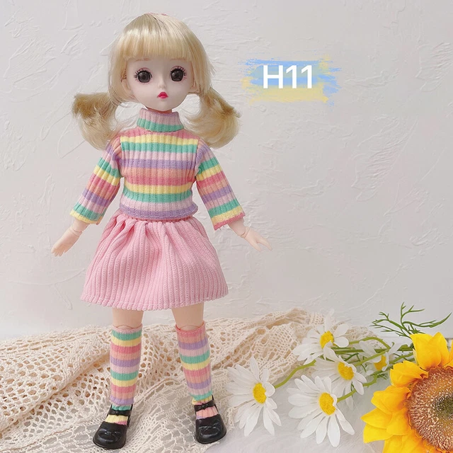 Poupée articulée 30 cm 1/6 Avec tenue complète, vêtement, chaussure Yeux 3D