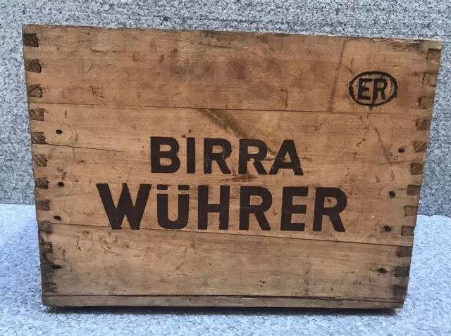 Cassa Birra Legno Pubblicitaria Vintage Targa Insegna Beer Wuhrer Bar Pub 1968 !