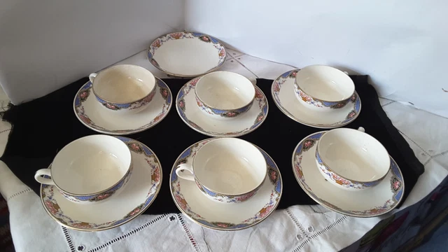 Topkapi Lot De 6 Tasses Gloria Gold Porcelaine Avec Soucoupes - Service Café Doré