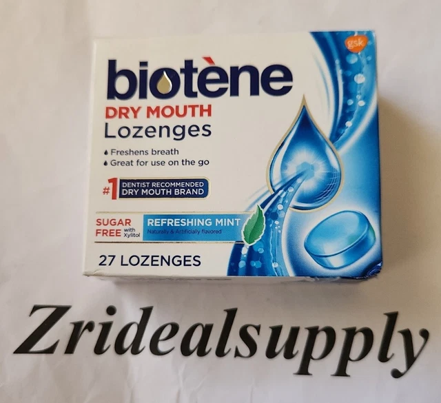 Paquete de 27 pastillas para boca seca Biotene refrescantes como nuevas