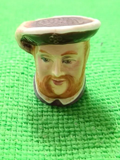 Hand Painted Character Head Thimble Henry V111 Staffordshire England (Francesca)