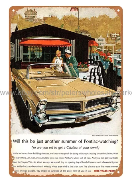 home decor furniture store 1963 autos cars Convertible metal tin sign