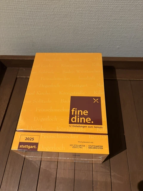 FINE DINE GUTSCHEIN Box Stuttgart 2025. Gültig bis 31.08.2027 Neu OVP ...