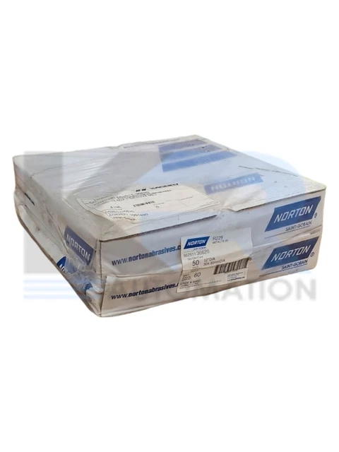 NEW SEALED Norton 66261136620 Stick & Sand Cloth Disc 12"DIA 60Grit (Pk of 50)