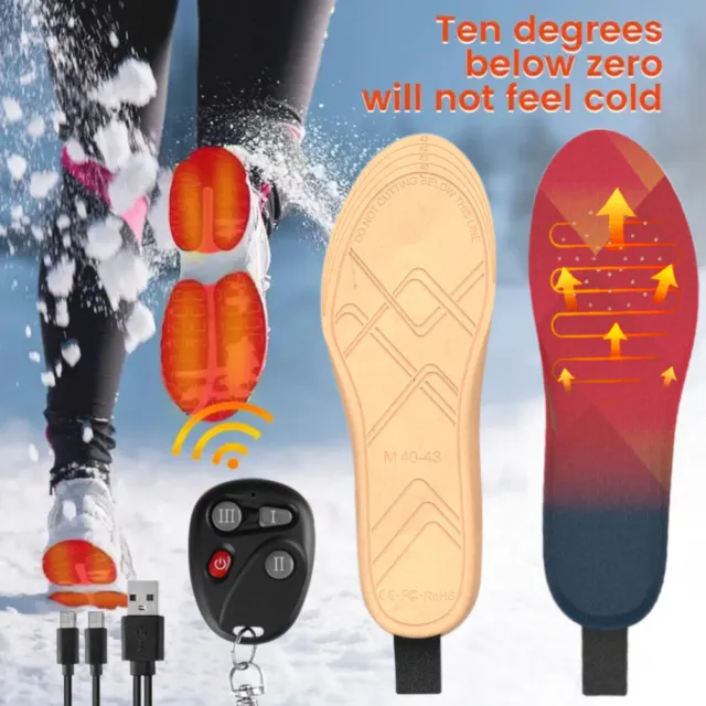 Beheizbare Schuheinlagen USB Heizsohle Einlegesohlen Fußwärmer zuschneidbar NEU#