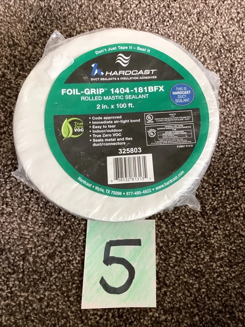 Hardcast Carlisle Foil Grip Silver Aluminum Rolled Duct Sealing 2" x 100' 325803