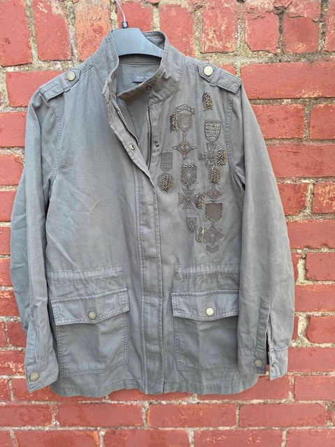 Mint velvet khaki military jacket top