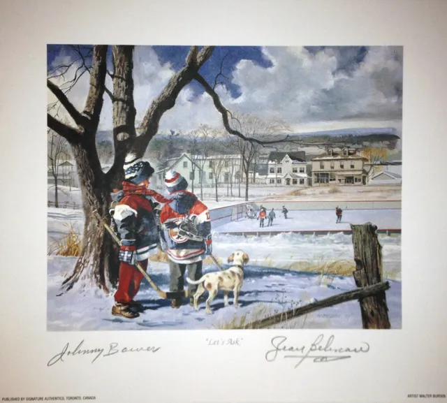 Let's Ask Lithograph, Signed by Johnny Bower & Jean Beliveau