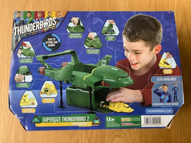 Thunderbird 2  & Thunderbird 4 Supersize Toys with sounds, Boxed with figure