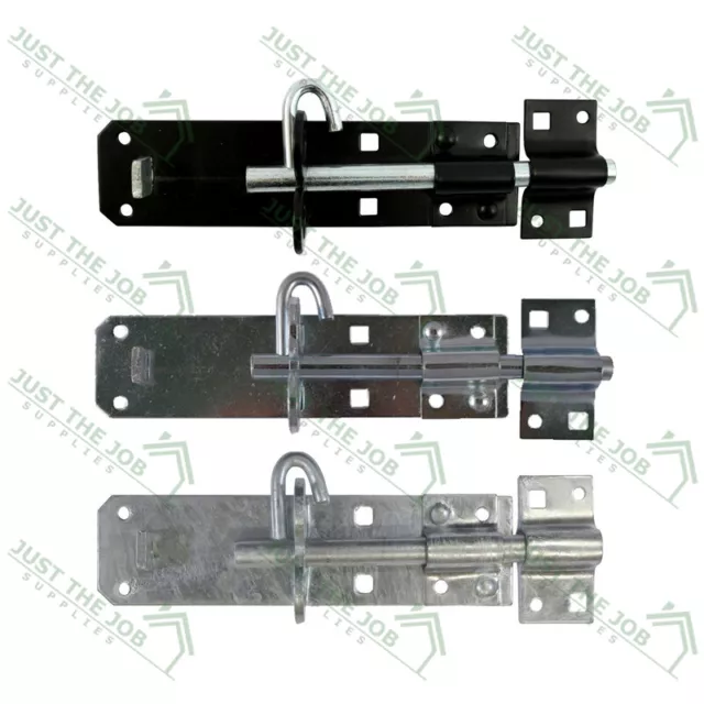 Brenton Pad Bolt Padbolts 4" 6" 8" Heavy Duty    Black - Galv - Zinc for Gate