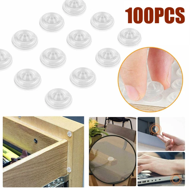 100 piezas Almohadilla tapón para puerta de silicio Gabinete Capturas Amortiguador Muebles