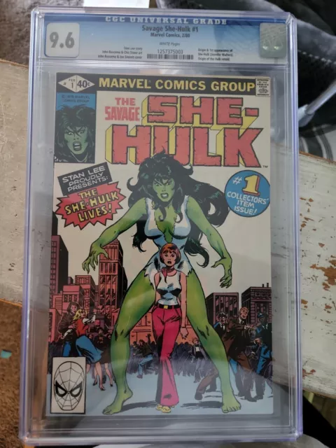 Savage She-Hulk #1 1st App She-Hulk CGC 9.6 Origin First Appearance White Pages
