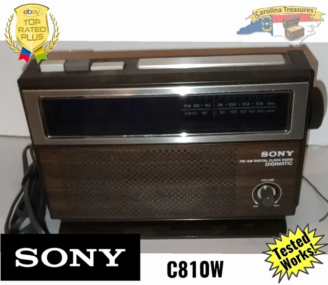 VINTAGE SONY ICFC810W Digimatic AM/FM Digital Clock Radio Wood