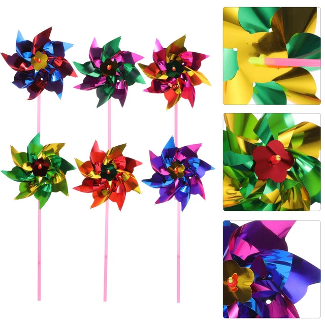 DREAMYSOUL Metall-Windspiel 2er-Set – Bunte Windräder, Kinetische Gartendekoration, Für Hof & Garten