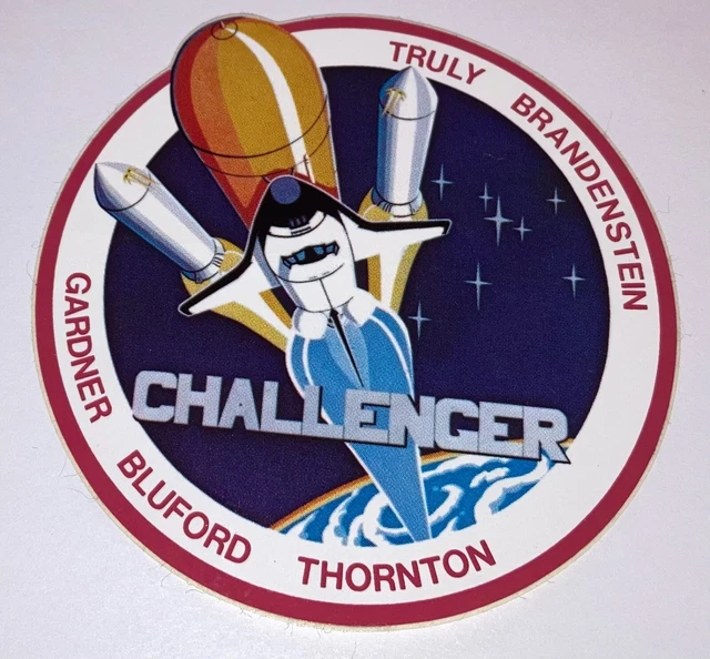 Vintage SPACE FLIGHT NASA STICKER DECAL STS-8 SPACE SHUTTLE CHALLENGER NIGHT LAU