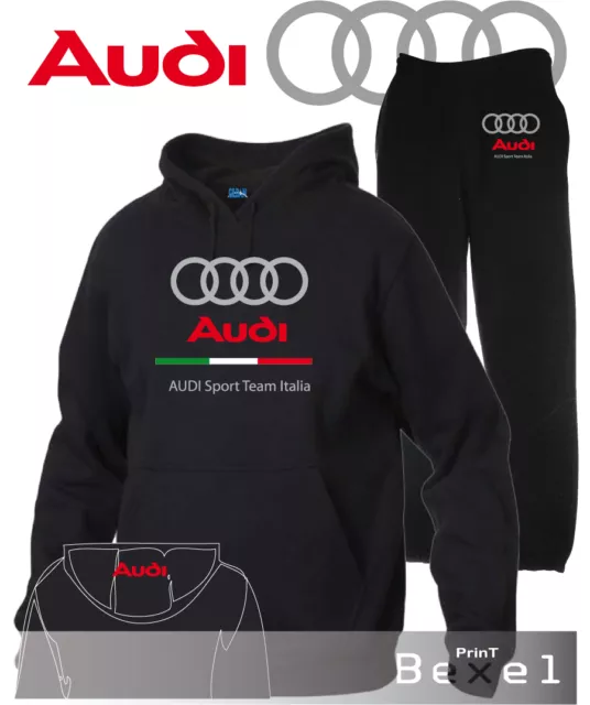 Tuta Stampata Audi Racing Sport Team Italia A1 A3 A4 A5 Felpa+Pantalone Col N/N
