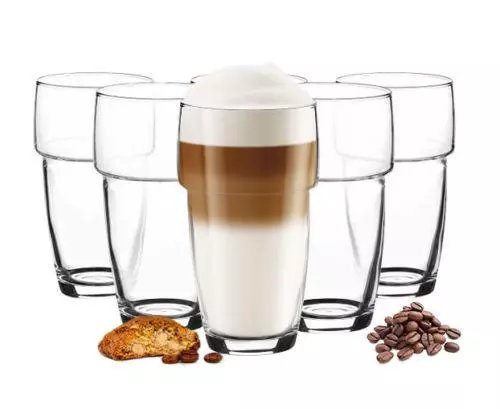 6 stapelbare Latte Macchiato Gläser 300ml Kaffeegläser Cappuccino