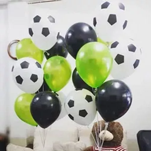 40pcs Fútbol SPORTS Temática Fiesta Negro Verde Globos Niño Cumpleaños Supplies 3