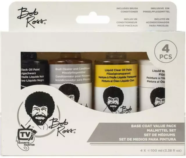 Bob Ross Base Abrigo Pintura Al Óleo Paquete de Valor 4 X 100ml