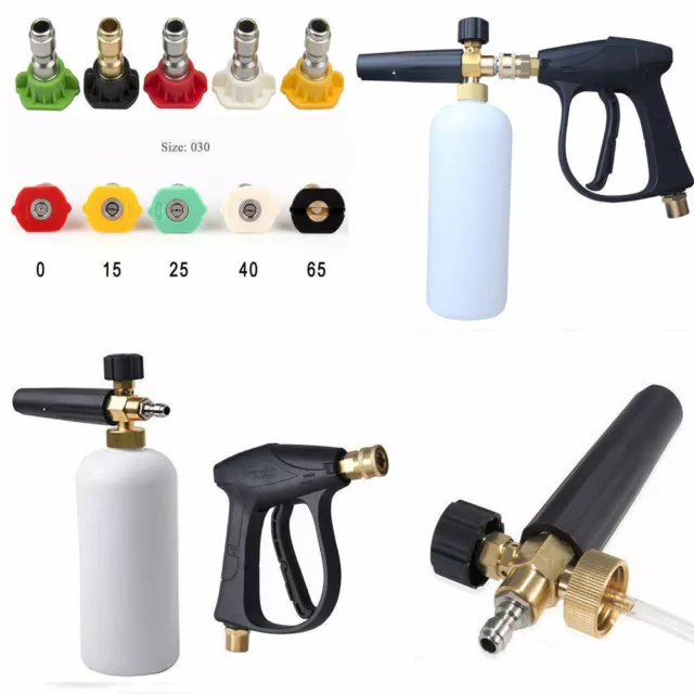 1/4" Snow Foam Washer Gun Car Wash Soap Lance Cannon Spray Pressure Jet Bottle