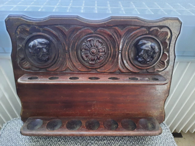 Français victorien Antique sculpté bleu peinture à la main décor Floral salle à