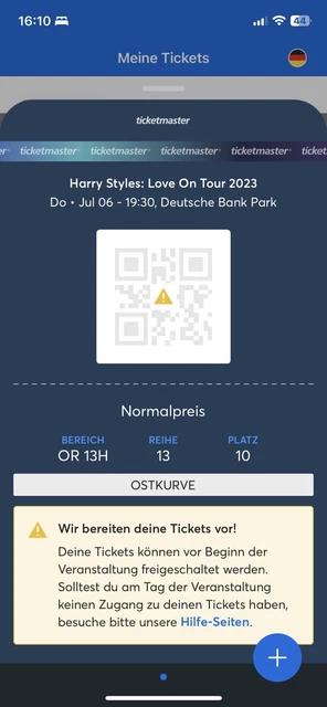 1x Harry Styles Love On Tour Tickets 06.07.23 Frankfurt.