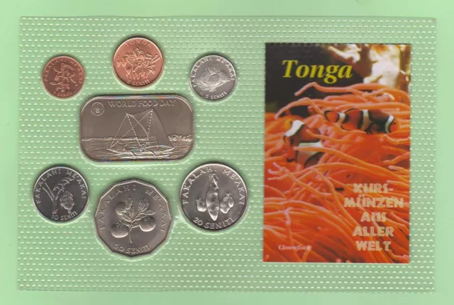 KMS TONGA mit munzen 1 paanga / set / blister / RAR Kursmünzensatz RRR satz