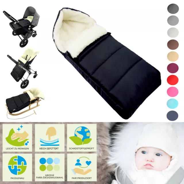 BAMBINIWELT Winterfußsack FUßSACK Kinderwagenfußsack Buggy Wolle LINIE (108cm)