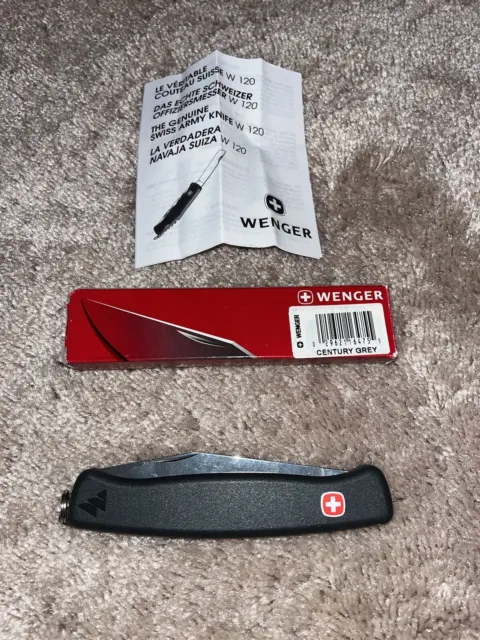 Wenger Swiss Army Knife Black Century Serrated 120 New in Box