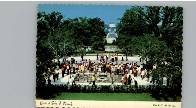 Vintage Grave Of John F. Kennedy 1970's Postcard