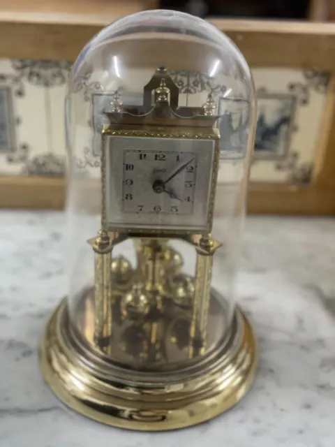 Schatz 49 Anniversary (400 Day) Clock. Square face. Glass dome. Working