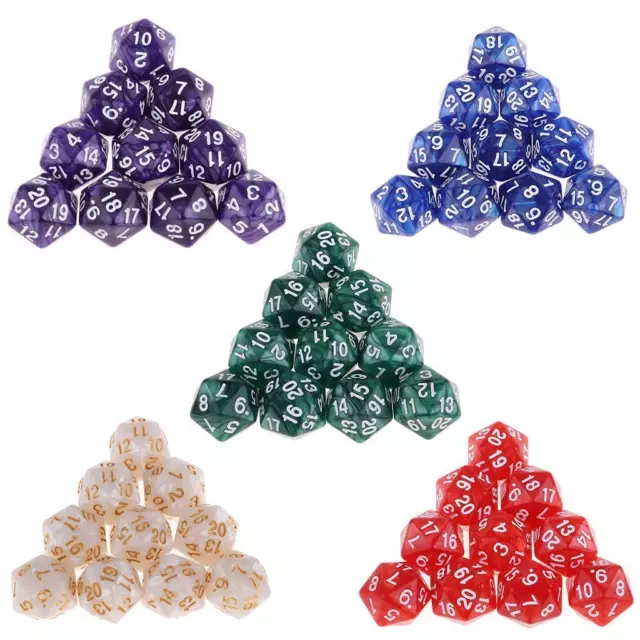 Pack of Twenty D20 Dice for Playing D&D RPG Party Games Dice