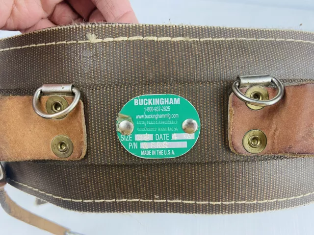 Buckingham Leather Climbing Utility Belt Tree Pole Size 32 350lbs Weight Dated