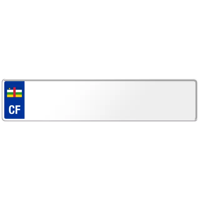 Central African Republic Flag Euro European License Plate Custom Embossed Alu
