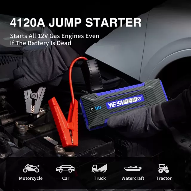 4000A Car Jump Starter 12V Booster Battery Charger Portable Power Bank Emergency 3