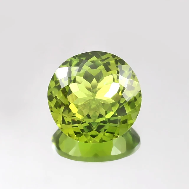AAA Naturel Péridot Vert Ceylan Saphir Desseré Rond Gemme Coupe 12x12 MM